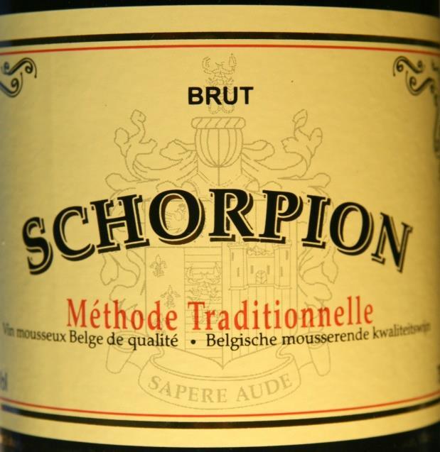 Schorpion Chardonnay Brut Schorpion is een domein van 2 hectare wijngaarden op een zuidflank in Vliermaal, Kortessem.