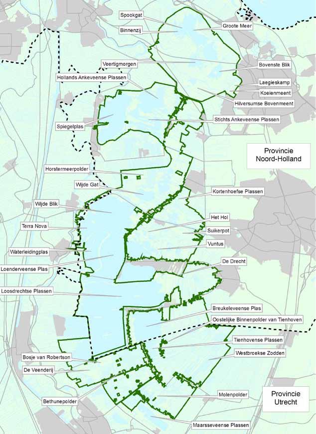 Toponiemenkaart Atlas Natura 2000 Naardermeer en