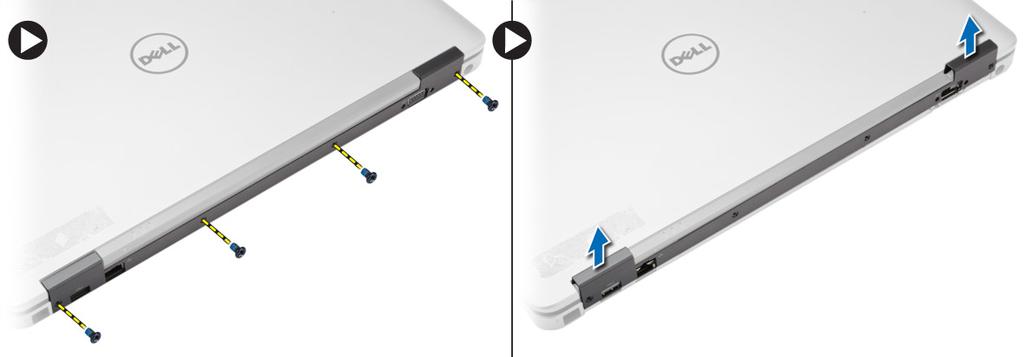 p. harde schijf q. toetsenbord r. batterij s. ExpressCard t. SD-kaart 4. Volg de procedures in nadat u werkzaamheden aan de binnenkant van uw computer heeft verricht.