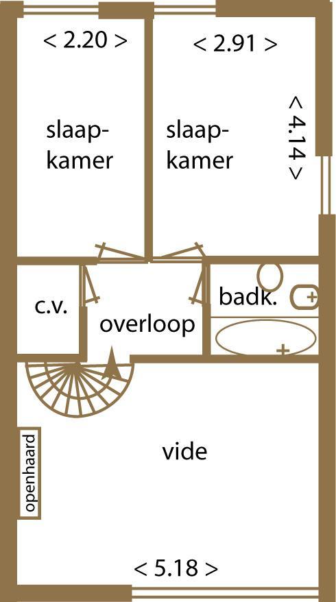 Slaapkamer twee is gelegen aan de linker achterzijde en heeft een