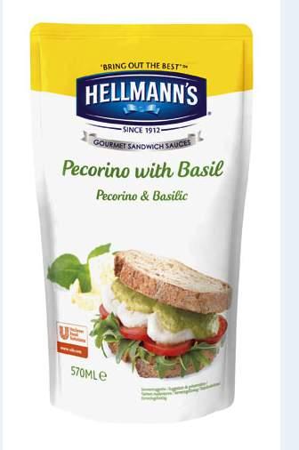 Green Pesto veranderd te veranderen naar Hellmann s Sandwich Sauce Pecorino with