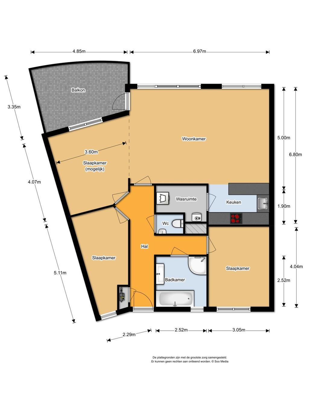 PLATTEGROND De plattegrond is niet op schaal en is bedoeld een indicatie te geven van