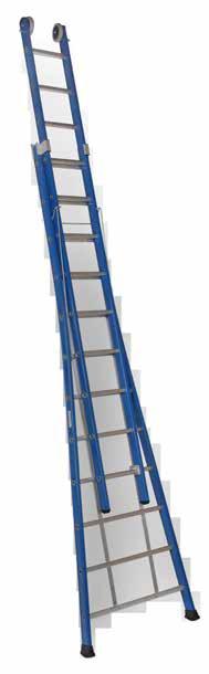 De herkenbare blauwe coating beschermt de ladder tegen corrosie en voorkomt zwarte