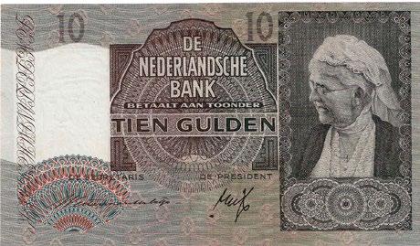 Alm. 42-2. UNC. 25 115 10 Gulden 1943-I bankbiljet. Alm. 43-1. UNC. 25 116 10 Gulden 1943-I bankbiljet.