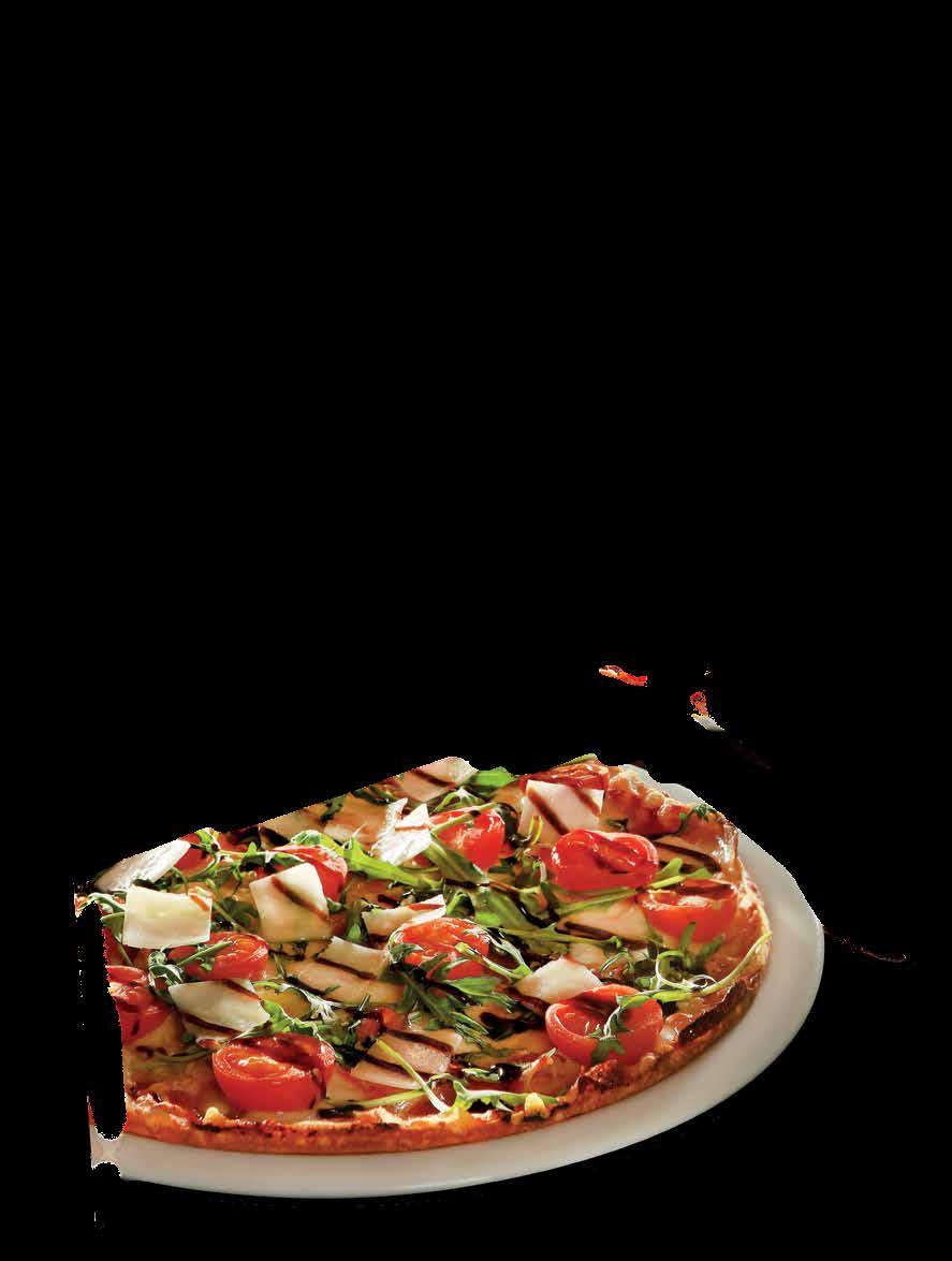 360 Pizza pannenkoek margherita met kaas, 8,80 Napolitaanse saus 361 Pizza pannenkoek ham met 12,30 champignons, ham, kaas, Napolitaanse saus 362 Pizza pannenkoek salami, met salami, 13,20 kaas,