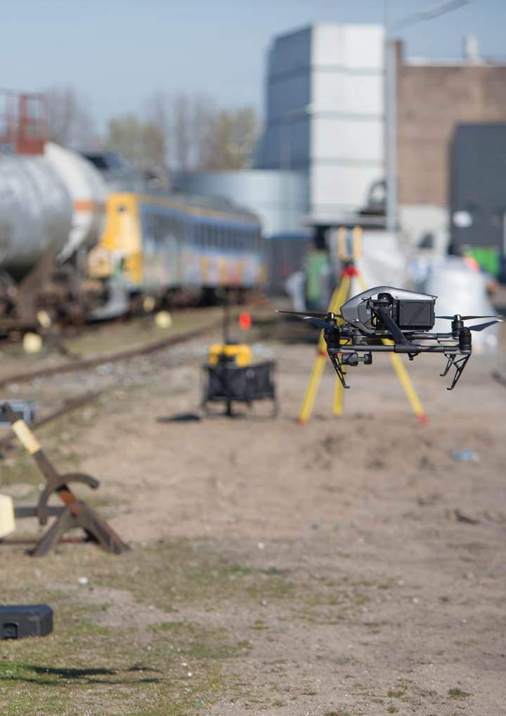 Drones bij incidenten op het spoor - efficiënt en precies inmeten