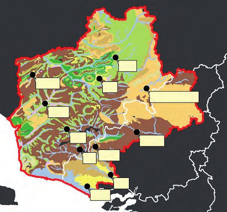 Figuur 10 - Bodemkaart van de interregzone Frankrijk-Vlaanderen-Wallonië, afgeleid van de The European Soil Database distribution