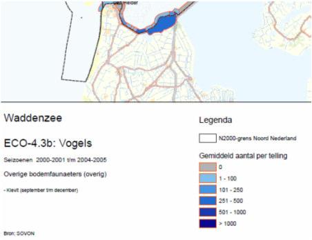 Kievit (nb) Doel: Behoud omvang en kwaliteit leefgebied met een draagkracht voor een populatie van gemiddeld 10.800 vogels (seizoensgemiddelde).