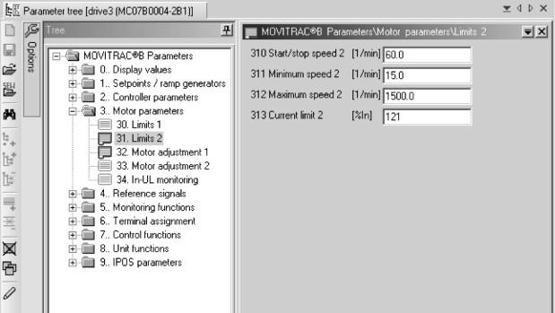 Bedrijf van de MOVITOOLS MotionStudio Functies uitvoeren met de apparaten 9 5. Klap de "Parameter tree" (parameterboom) tot het gewenste knooppunt open. 6.