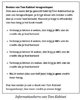 Sinds 18 november 2015 zijn bij Toms Leesclub de lidmaatschapsgelden komen te vervallen en de prijzen van de e-books verhoogd van 1,75 naar 2,-.