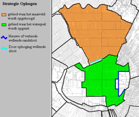 Het gebied dat verandert bij strategie Ophogen Figuur 5 Overzicht van locaties met hydrologische aanpassingen voor strategie Ophogen 2.