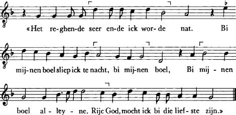 84 38 Het reghende seer ende ick worde nat Een nyeu liedeken AL LXXIX melodie tekst Een nyeu liedeken 1. + Het reghende seer ende ick worde nat.