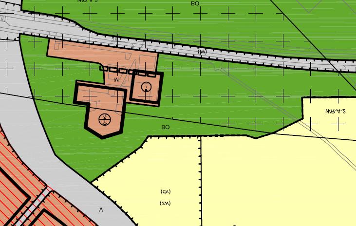 Kaartfragment: Geldend bestemmingsplan 2010. 2.4.3 Het Wijzigingsplan 2014 In het Wijzigingsplan 2014 is de aangrenzende woonscheg 10 meter verbreed.