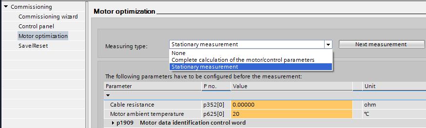 5.3 Commissioning - Commissioning - Motor optimalization Via Commisioning Motor optimalization kan je de motor optimalisatie