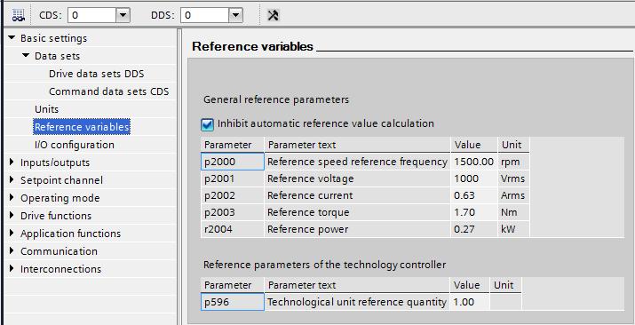 View Basic settings Reference variables In Reference variables kan je de normering instellen van de diverse eenheden.