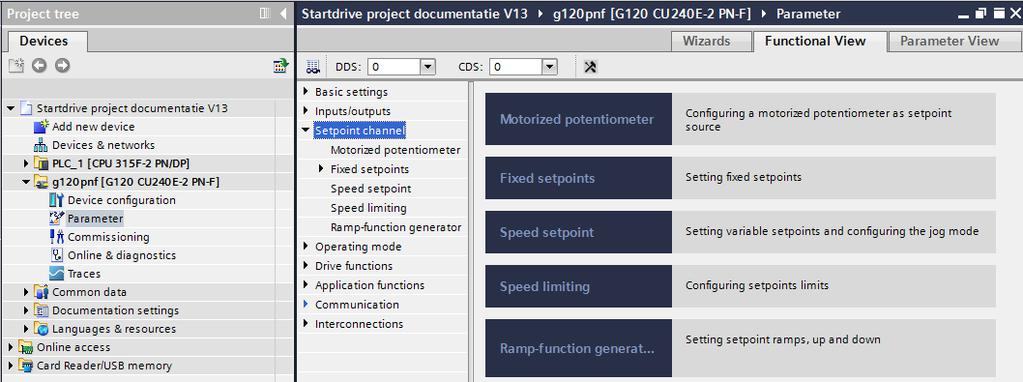 4.3.3 Parameter Functional View Setpoint channel Via Parameter Functional View Setpoint channel krijg je een overzicht van het gewenste waarde