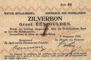 Lammers - PR- 20 20 25 6803 6804 6807 6803 1 Gulden 1914 Zilverbon (Mev.