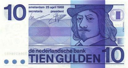 afgesneden - zeldzaam - PR 10 Gulden 1953 Hugo de Groot (Mev. 48-1a / AV 36.2a.