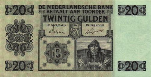 50-1 / AV 38.1a) - 2 stuks met opeenvolgende serienummers - UNC 10 7020 7021 7020 20 Gulden 1926 Stuurman (Mev. 57-1a / AV 40.