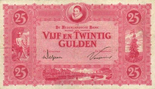 7044 7048 7043 25 Gulden 1921 Willem van Oranje (Mev. 73-1ab / AV 47.1c.