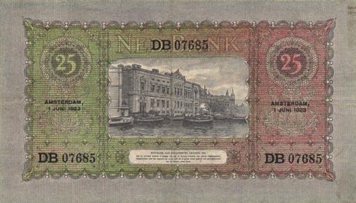 1) - # AK 20841 - Open type serieletters - F/ZF 200 7045 25 Gulden 1921 Willem van Oranje (Mev. 73-1c / AV 47.1c.3) #DC86482 - FR- - met vlek.