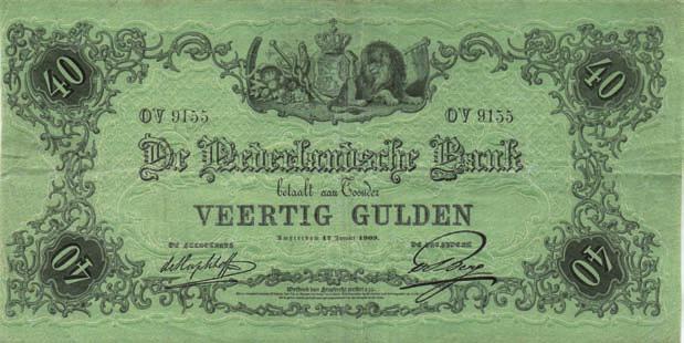 7119 7119 40 Gulden 1860 model Reliëfrand (Mev. 91-7 / AV 59.