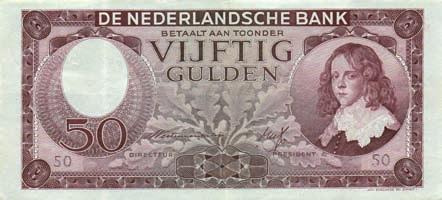 1) - F/ZF 500 7135 50 Gulden 1945 Stadhouder Willem III (Mev.
