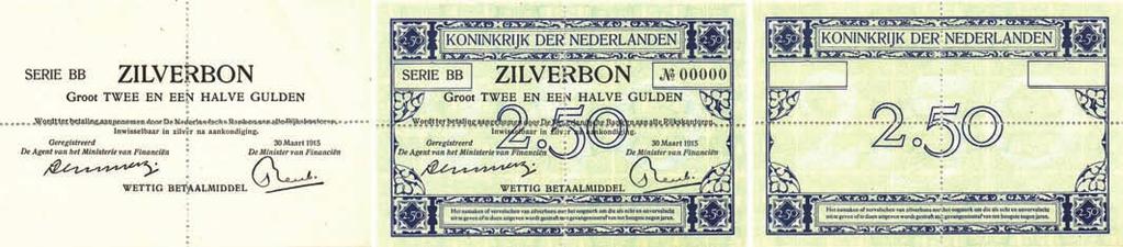 11-3a /AV 9.3a) - ZF+ 350 6859 2½ Gulden 1915 Zilverbon (Mev.