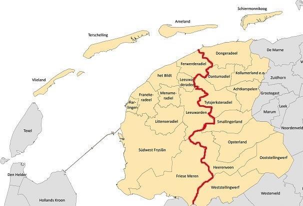 De Friese gemeenten zijn daartoe onderverdeeld in een zestal deelgebieden, namelijk midden, noordoost, noordwest, zuidoost, zuidwest en de eilanden. Tabel 2.