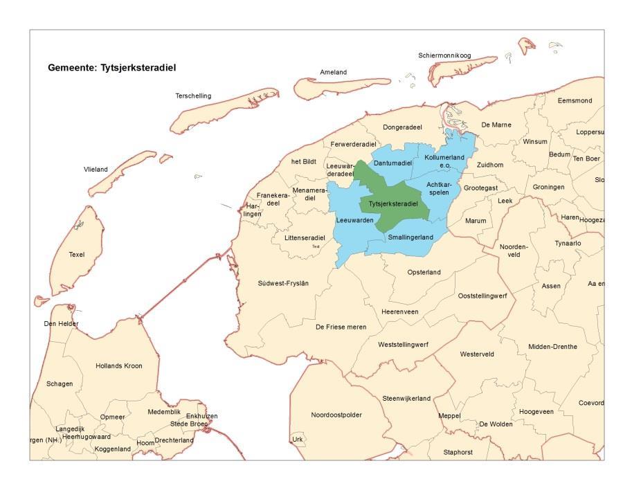 Tytsjerksteradiel Dantumadiel 13,2% Achtkarspelen 10,4% Leeuwarden 5,7% Smallingerland 5,1% Kollumerland c.a. 5,0% Ferwerderadiel 4,9% Dongeradeel 4,2% Opsterland 1,6% Súdwest-Fryslân 1,6% Heerenveen 1,4% groter is dan 5% t.