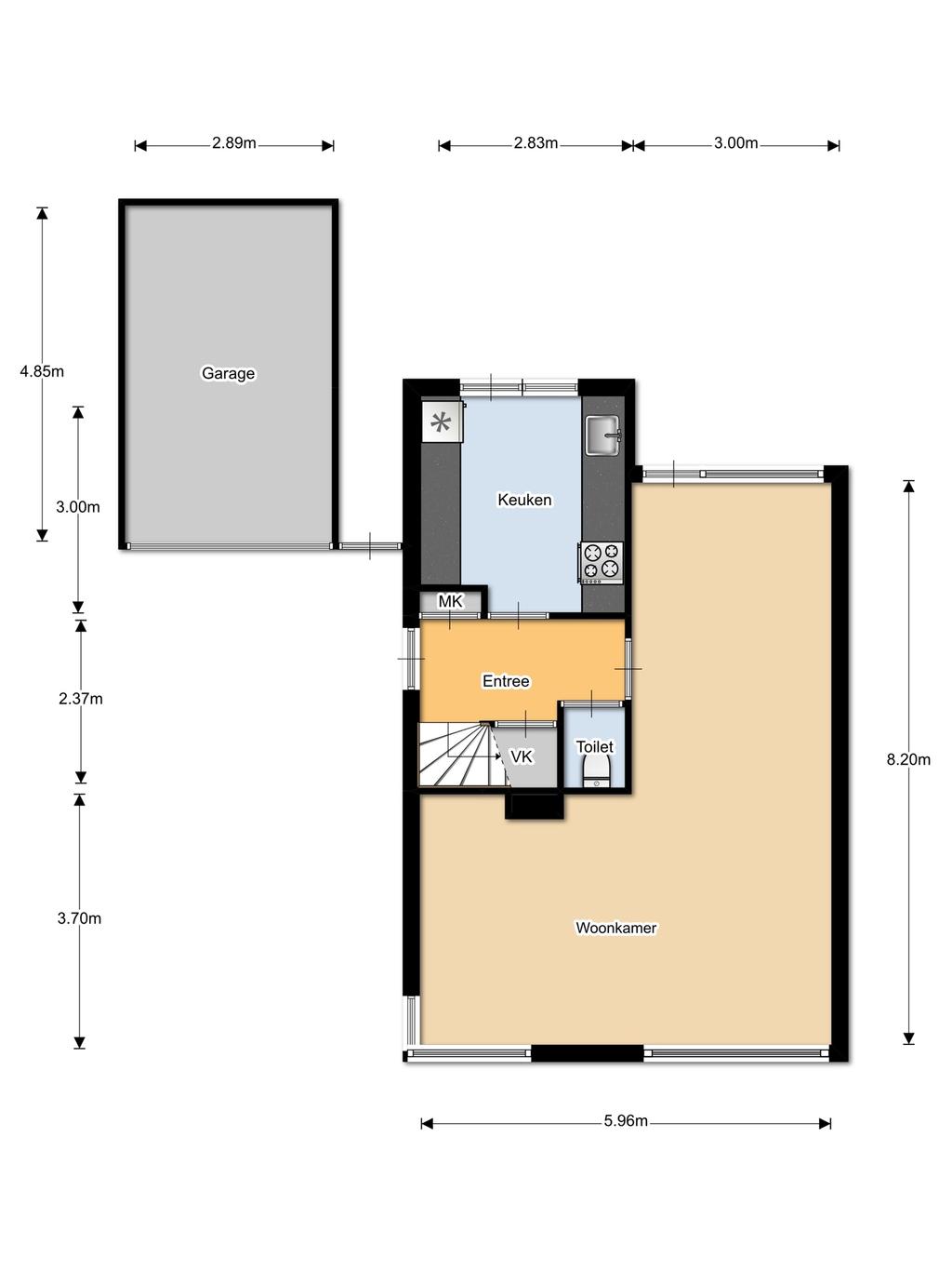 De woning Begane grond van de woning