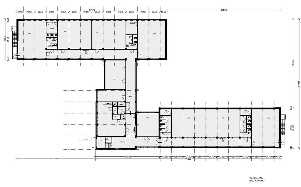 voortgezet onderwijs Project locatie: Icarusstraat 1 te Rotterdam Rapportnummer: 594839 Op de plattegrond zijn de locaties weergegeven waar een verdacht materiaal is waargenomen.