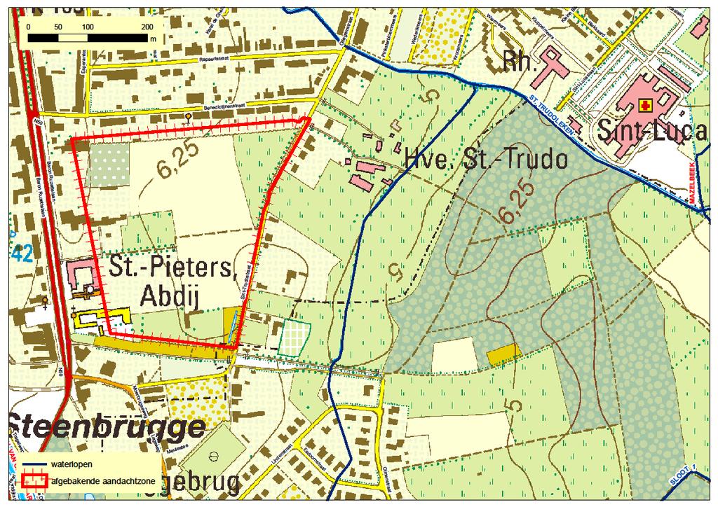 versie: 5-12-2013 AANDACHTSGEBIED = 07B / SINT-TRUDOSTRAAT WEST 1 Situering 140 1.1 Algemeen De aandachtzone Sint-Trudostraat Wes t situeert zich te Assebroek, Brugge, nabij de kern van Steenbrugge.