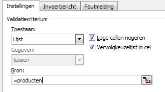 Selecteer de grijze cellen en kies data/data tools/data validation/data validation ( gegevens/hulpmiddelen voor gegevens/gegevensvalidatie/gegevensvalidatie ).