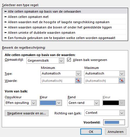 bar only ( alleen balk weergeven ): Resultaat: 2.1.