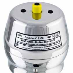 Saunders S360 Actuator Finishes & Accessories Marking Identification label adhered to actuator and