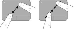 Beweeg hierbij omhoog, omlaag, naar links of naar rechts. OPMERKING: de schuifsnelheid wordt bepaald door de snelheid van uw vingers.