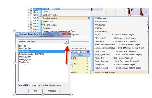 U kunt dat onder meer rechtstreeks in de bestandsfolder van uw computer doen. extensie Folder Studie.dys DocumentenNanoTrader\Dys Template studie.