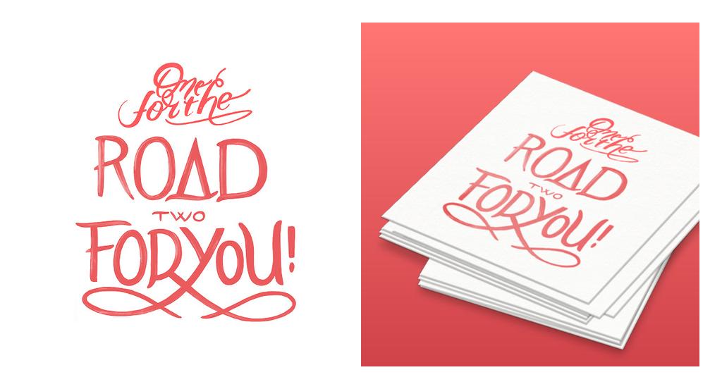 Studio Zodanig Handgetekende letters One for the road, two for you! Oftewel: Proost op jou!