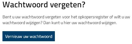 Uw nieuwe wachtwoord moet bestaan uit minimaal 7 letters, waarvan minimaal 1 hoofdletter, aangevuld met minimaal 1 cijfer.