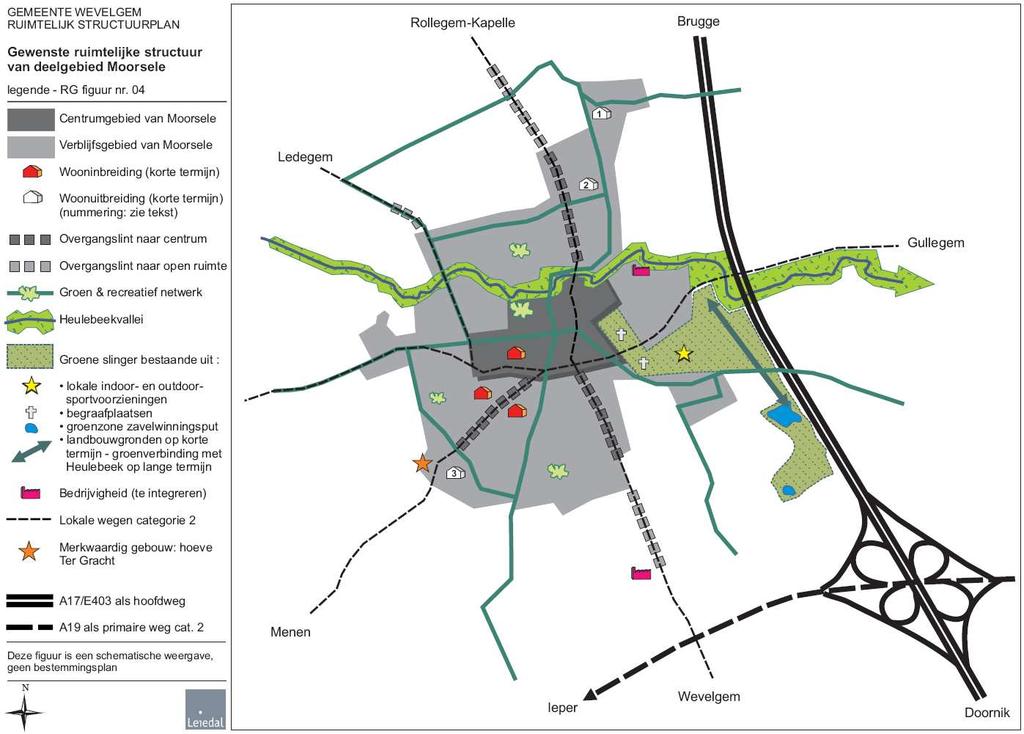 3.3 Relatie met het Gemeentelijk Ruimtelijk Structuurplan Relatie met het GRS figuur 15 Bedrijvigheid te integreren Gezien het feit dat Moorsele in het PRS als woonkern werd geselecteerd, kunnen er