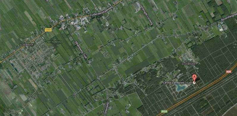 Beschrijving van de zwemlocatie 1.4 Algemene omschrijving Landgoed t Loo is gelegen ca 2 km buiten de dorpskern van Oldebroek in een bos gelegen langs de snelweg A28.