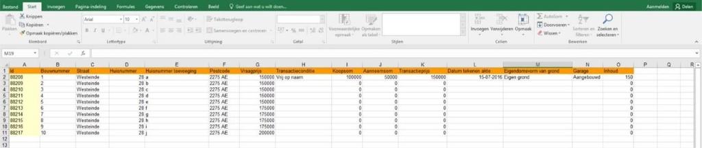 Wijzigen en importeren van het bestand werkt als volgt: LET OP: regel 1 en de volgorde van de kolommen kunnen niet worden gewijzigd. Kolom A Id, genereert de database zelf. Hier doe je dus niets mee.