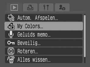 My Colors-effecten toevoegen U kunt effecten toevoegen aan vastgelegde beelden (alleen foto's) met de functie My Colors. De volgende My Colors-effecten zijn beschikbaar. Zie p.