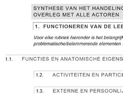 theoretisch deel van de verschillende specifieke diagnostische protocollen. De indeling van de specifieke diagnostische protocollen komt beter dan voorheen tegemoet aan de zes denkkaders.