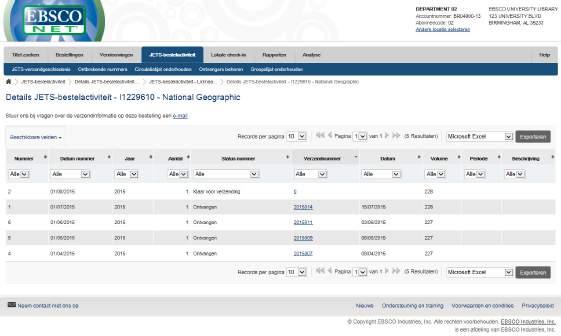 Meer Functies Online abonnementsinformatie Op de pagina met veranderingen in elektronische tijdschriften wordt u op de hoogte gehouden van wijzigingen in uw portfolio en ziet u links naar de