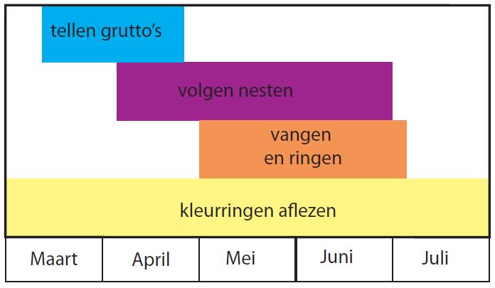 2. Methoden 2.1. Veldwerk Het veldwerk door de onderzoekers van de Rijksuniversiteit Groningen loopt van begin maart tot eind juli.