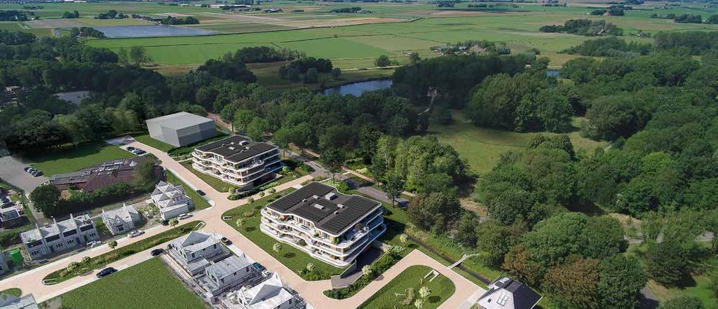 Vogelvlucht en situatieschets appartementen De Omloop De Omloop Bouwnummers 1 t/m 15 Bouwnummers 16 t/m