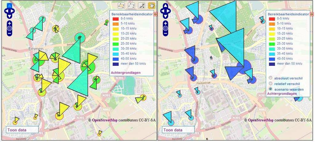 Dit houdt in dat een locatie vanuit een bepaalde windrichting weliswaar onbereikbaar kan zijn, maar dat de ernst daarvan wordt gerelativeerd omdat er vanuit die windrichting nauwelijks verplaatsingen