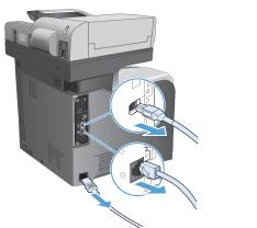 De faxmodule installeren in de HP LaserJet Enterprise 500 Color MFP-serie 1. Schakel het apparaat uit. 2.